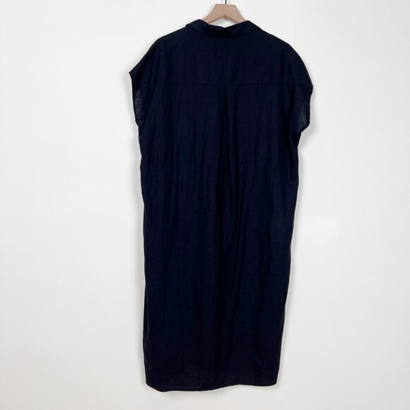 Frank And Oak Midi Linen Commuter Dress Button Down Oversized Shirt Relaxed Fit - Picture 11 of 15